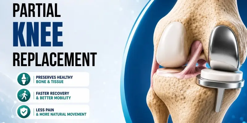 Image showing a partial knee replacement.